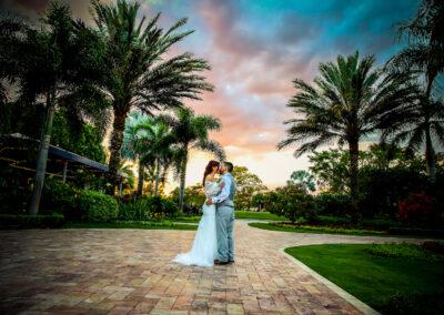 a bride and groom kissing at our south Florida wedding venue
