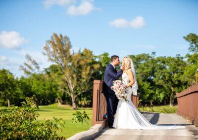 bride and groom at our outdoor florida golf course wedding venue