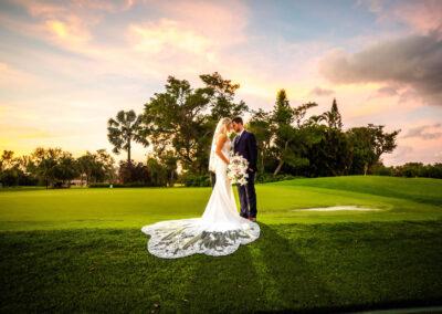 bride and groom at our Florida golf course wedding venue